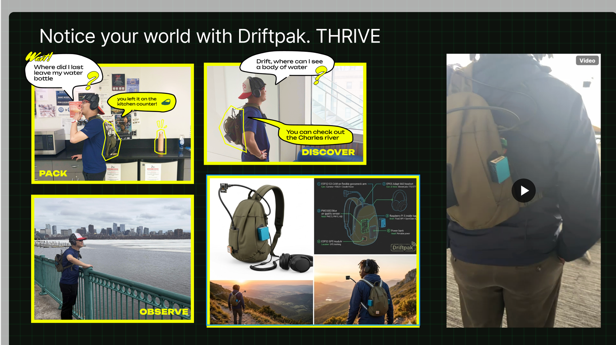 DriftPak concept: Pack, Discover, Observe