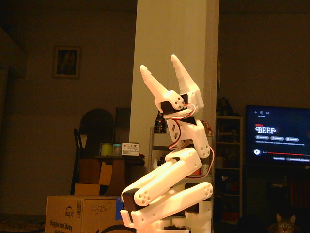 Arm after commanding base rotation left